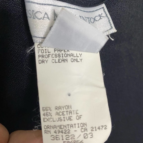 Gunnie Sax Black Tight Midi Dress with Front Leg Slit & Rhinestone Straps 9/10 - Picture 8 of 16